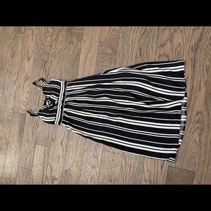 Black and white striped dress/ long/ backless